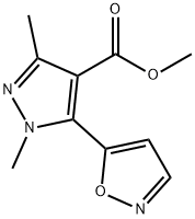 1,3-二甲基-5-(异噁唑-5-基)吡唑-4-羧酸甲酯 结构式