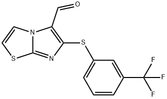 6-((3-(三氟甲基)苯基)硫代)咪唑并[2,1-B]噻唑-5-甲醛 结构式