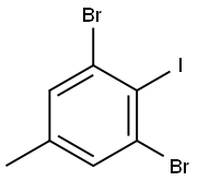1,3-二溴-2-碘-5-甲苯 结构式