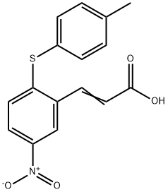 3-[2-[(4-METHYLPHENYL)THIO]-5-NITROPHENYL]ACRYLIC ACID 结构式