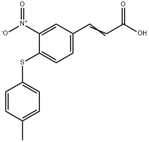 (E)-3-(3-硝基-4-(对甲苯基硫代)苯基)丙烯酸 结构式