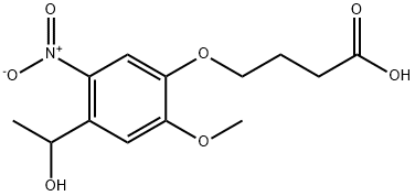 4-[4-(1-羟乙基)-2-甲氧基-5-硝基苯氧基]丁酸 结构式