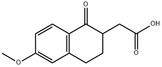 6-METHOXY-1-OXO-1,2,3,4-TETRAHYDRONAPHTHALEN-2-YL)ACETIC ACID 结构式