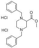 1,4-双(苯基甲基)-2-哌嗪羧酸甲酯双盐酸盐 结构式