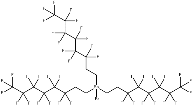 三(3,3,4,4,5,5,6,6,7,7,8,8,8-氟辛基)锡溴 结构式