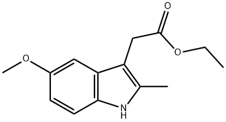 (5-甲氧基-2-甲基-1H-吲哚-3-基)-乙酸乙酯 结构式