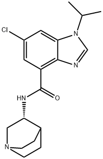 (R)-6-氯-1-异丙基-N-(奎宁-3-基)-1H-苯并[D]咪唑-4-羧酰胺 结构式