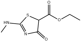5-Thiazolecarboxylicacid,4,5-dihydro-2-(methylamino)-4-oxo-,ethylester(9CI) 结构式