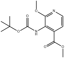 3-((叔丁氧基羰基)氨基)-2-甲氧基异烟酸甲酯 结构式