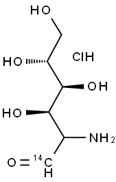D-1-14C氨基葡萄糖盐酸盐 结构式