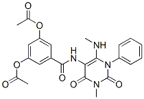 Benzamide,  3,5-bis(acetyloxy)-N-[1,2,3,4-tetrahydro-3-methyl-6-(methylamino)-2,4-dioxo-1-phenyl-5-pyrimidinyl]- 结构式