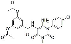 Benzamide,  3,5-bis(acetyloxy)-N-[6-amino-1-(4-chlorophenyl)-1,2,3,4-tetrahydro-3-methyl-2,4-dioxo-5-pyrimidinyl]- 结构式