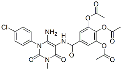 Benzamide,  3,4,5-tris(acetyloxy)-N-[6-amino-1-(4-chlorophenyl)-1,2,3,4-tetrahydro-3-methyl-2,4-dioxo-5-pyrimidinyl]- 结构式