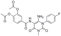 Benzamide,  3,4-bis(acetyloxy)-N-[6-amino-1-(4-fluorophenyl)-1,2,3,4-tetrahydro-3-methyl-2,4-dioxo-5-pyrimidinyl]- 结构式