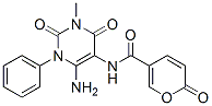 2H-Pyran-5-carboxamide,  N-(6-amino-1,2,3,4-tetrahydro-3-methyl-2,4-dioxo-1-phenyl-5-pyrimidinyl)-2-oxo- 结构式