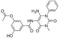 Benzamide,  3-(acetyloxy)-N-(6-amino-1,2,3,4-tetrahydro-3-methyl-2,4-dioxo-1-phenyl-5-pyrimidinyl)-5-hydroxy- 结构式