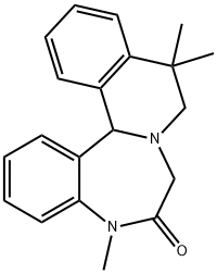 5,9,10,14b-Tetrahydro-5,10,10-trimethylisoquino[2,1-d][1,4]benzodiazepin-6(7H)-one 结构式