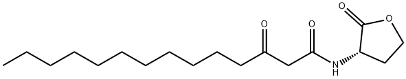 N-(3-氧代十四烷酰基)-L-高丝氨酸内酯 结构式