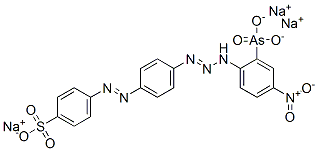 4-[[4-[3-(2-胂羧基-4-硝基苯基)三氮烯-1-基]苯基]偶氮]苯磺酸钠 结构式