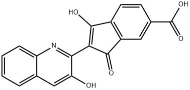 3-hydroxy-2-(3-hydroxy-2-quinolyl)-1-oxo-1H-indene-6-carboxylic acid 结构式