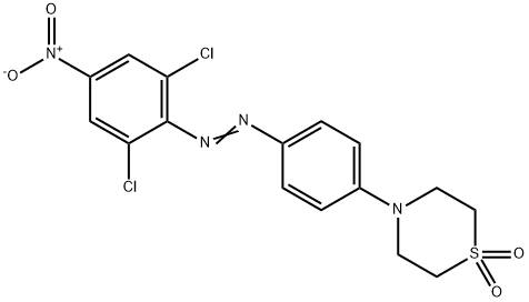 4-[4-[(2,6-二氯-4-硝基苯基)偶氮]苯基]-硫代吗啉-1,1-二氧化物 结构式