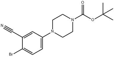 tert-Butyl 4-(4-bromo-3-cyanophenyl)-piperazine-1-carboxylate 结构式