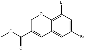 6,8-DIBROMO-2H-CHROMENE-3-CARBOXYLIC ACID METHYL ESTER 结构式