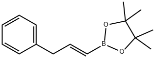 (E)-4,4,5,5-四甲基-2-(3-苯基丙-1-烯-1-基)-1,3,2-二氧硼杂环戊烷 结构式