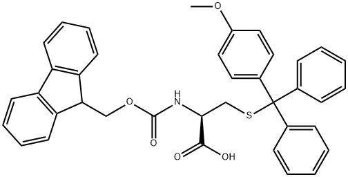 N-芴甲氧羰基-S-(4-甲氧基三苯甲基)-L-半胱氨酸 结构式