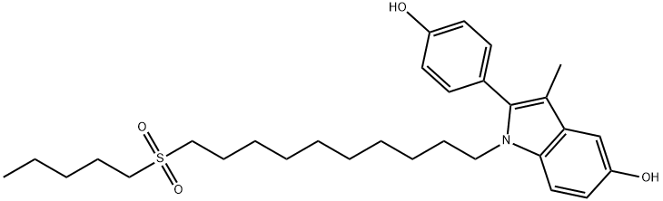 2-(4-HYDROXYPHENYL)-3-METHYL-1-[10-(PENTYLSULFONYL)DECYL]-1H-INDOL-5-OL 结构式