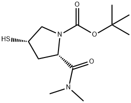 (2S,4S)-2-(二甲基氨基甲酰基)-4-巯基吡咯烷-1-羧酸叔丁酯 结构式