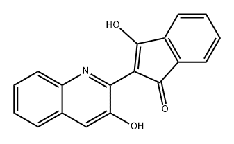 3-羟基-2-(3-羟-2-喹啉基)-1H-茚-1-酮 结构式