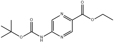 5-(乙氧基羰基)吡嗪-2-氨基甲酸叔丁酯 结构式