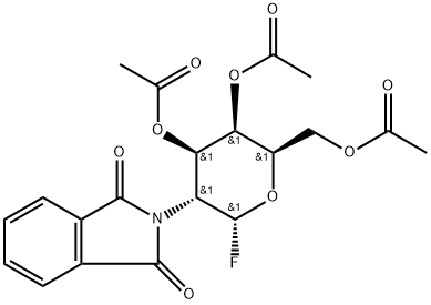 3,4,6-三-O-乙酰基-2-脱氧-2-邻苯二甲酰亚氨基-Α-D-吡喃半乳糖氟化物 结构式
