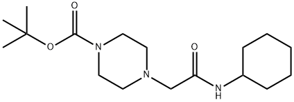 4-CYCLOHEXYLCARBAMOYLMETHYL-PIPERAZINE-1-CARBOXYLIC ACID TERT-BUTYL ESTER 结构式