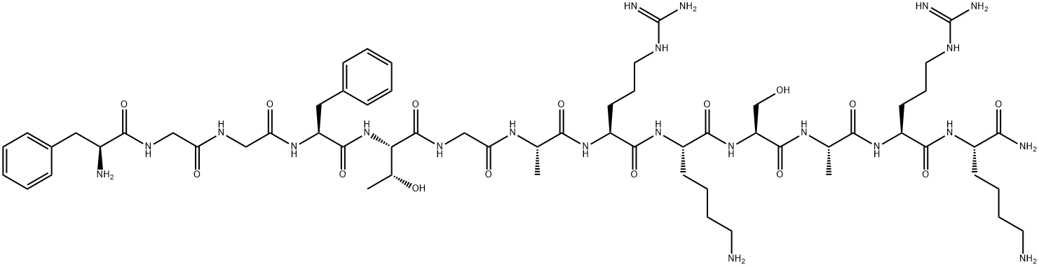 PHE-GLY-GLY-PHE-THR-GLY-ALA-ARG-LYS-SER-ALA-ARG-LYS-NH2 结构式