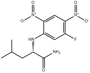 NΑ-(5-氟-2,4-二硝基苯基)-L-亮氨酰胺[用于旋光纯度测定的高效液相色谱标记试剂] 结构式