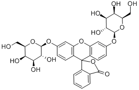 荧光素二(BETA-D-吡喃半乳糖苷) 结构式
