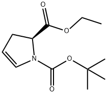 (S)-1-N-叔丁氧羰基-2,3-二氢-2-吡咯甲酸乙酯 结构式
