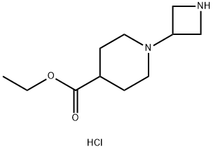 1-(氮杂环丁烷-3-基)哌啶-4-羧酸乙酯二盐酸盐 结构式