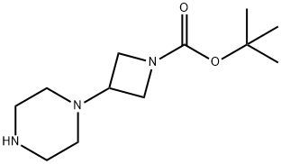 1-叔丁氧羰基-3-(1-哌嗪基)氮杂环丁烷 结构式
