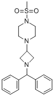 1-[1-(DIPHENYLMETHYL)-3-AZETIDINYL]-4-(METHYLSULFONYL)-PIPERAZINE 结构式