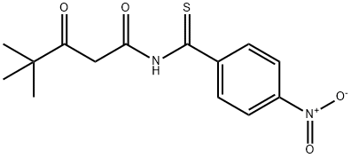 4,4-dimethyl-N-(4-nitrobenzenecarbothioyl)-3-oxo-pentanamide 结构式