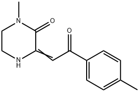(3Z)-1-甲基-3-[2-(4-甲基苯基)-2-羰基-亚乙基]哌嗪-2-酮 结构式