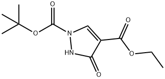 1-BOC-3-羟基吡唑-4-甲酸乙酯 结构式
