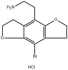 2-(8-溴-2,3,6,7-四氢苯并呋喃并[5,6-B]呋喃-4-基)乙胺盐酸盐 结构式