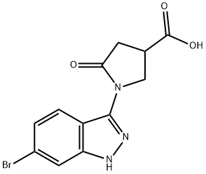 1-(6-溴-1H-吲唑-3-基)-5-氧代吡咯烷-3-羧酸 结构式