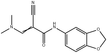 N-1,3-苯并二唑-5-基-2-氰基-3-(二甲基氨基)丙烯酰胺 结构式