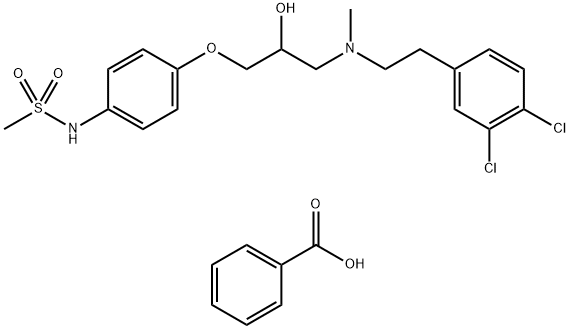 N-[4-[3-[[2-(3,4-二氯苯基)乙基]甲基氨基]-2-羟基丙氧基]苯基]甲磺酰胺盐酸盐 结构式