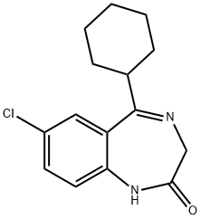 7-氯-5-环己基-1,3-二氢-2H-1,4-苯并二氮杂卓-2-酮 结构式